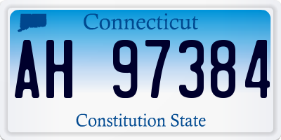 CT license plate AH97384