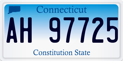 CT license plate AH97725