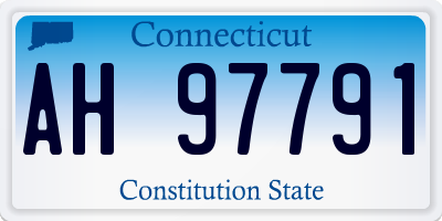 CT license plate AH97791