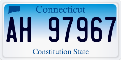 CT license plate AH97967