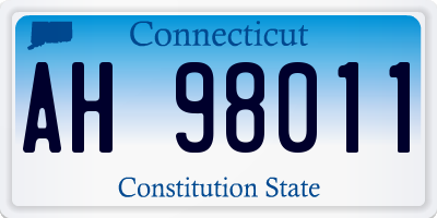 CT license plate AH98011