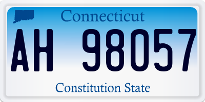 CT license plate AH98057
