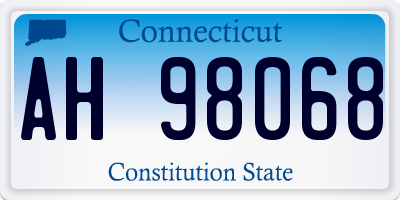 CT license plate AH98068