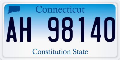 CT license plate AH98140