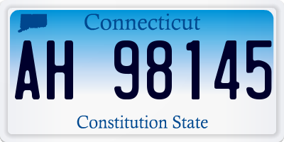 CT license plate AH98145