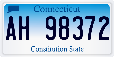 CT license plate AH98372