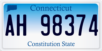 CT license plate AH98374