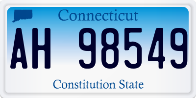 CT license plate AH98549