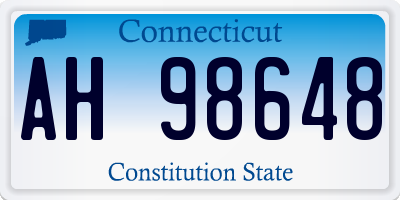 CT license plate AH98648
