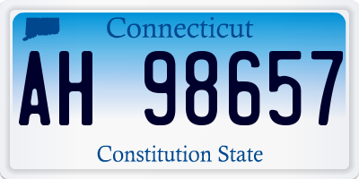 CT license plate AH98657