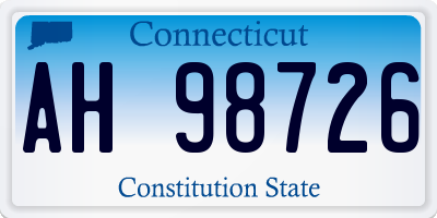 CT license plate AH98726