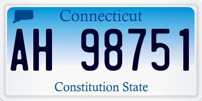 CT license plate AH98751
