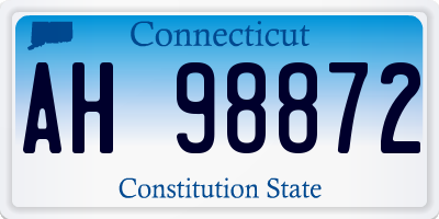 CT license plate AH98872