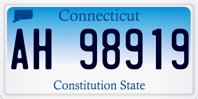 CT license plate AH98919