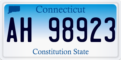 CT license plate AH98923