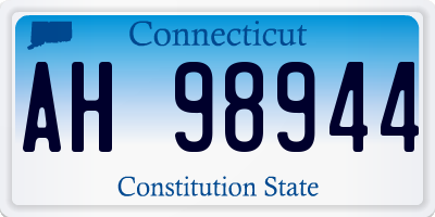 CT license plate AH98944