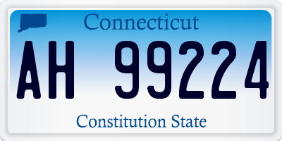 CT license plate AH99224