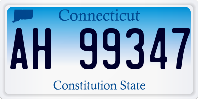 CT license plate AH99347