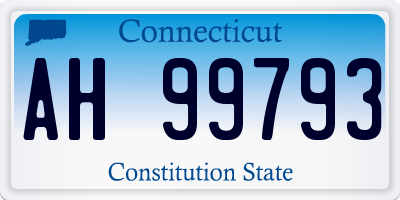 CT license plate AH99793