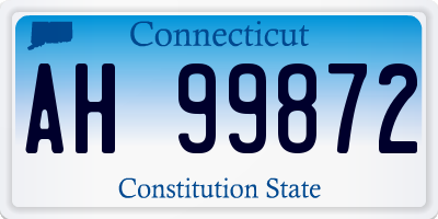 CT license plate AH99872