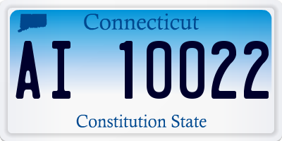 CT license plate AI10022
