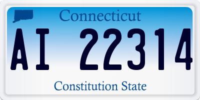 CT license plate AI22314