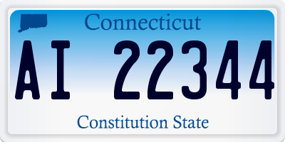 CT license plate AI22344