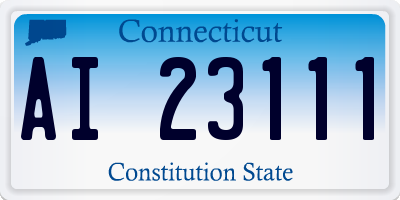 CT license plate AI23111