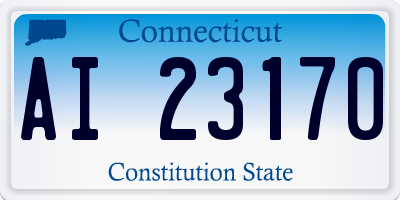 CT license plate AI23170