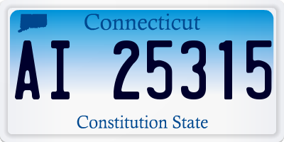CT license plate AI25315