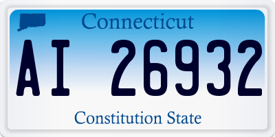 CT license plate AI26932