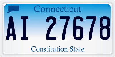 CT license plate AI27678
