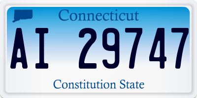 CT license plate AI29747