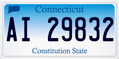CT license plate AI29832