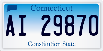 CT license plate AI29870