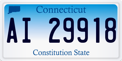 CT license plate AI29918