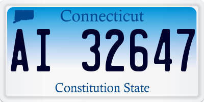CT license plate AI32647