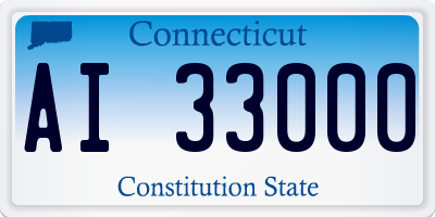 CT license plate AI33000