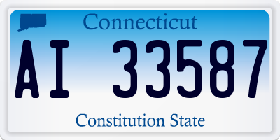 CT license plate AI33587