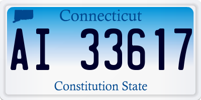 CT license plate AI33617