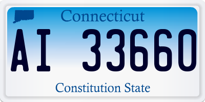 CT license plate AI33660