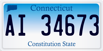 CT license plate AI34673