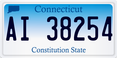 CT license plate AI38254