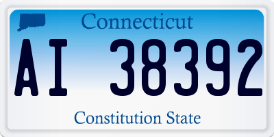 CT license plate AI38392