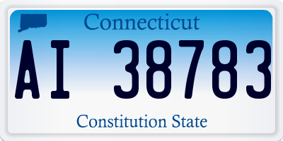 CT license plate AI38783