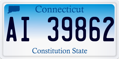 CT license plate AI39862
