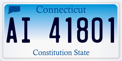 CT license plate AI41801