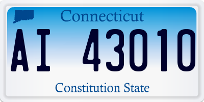 CT license plate AI43010