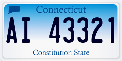 CT license plate AI43321