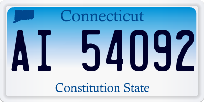 CT license plate AI54092